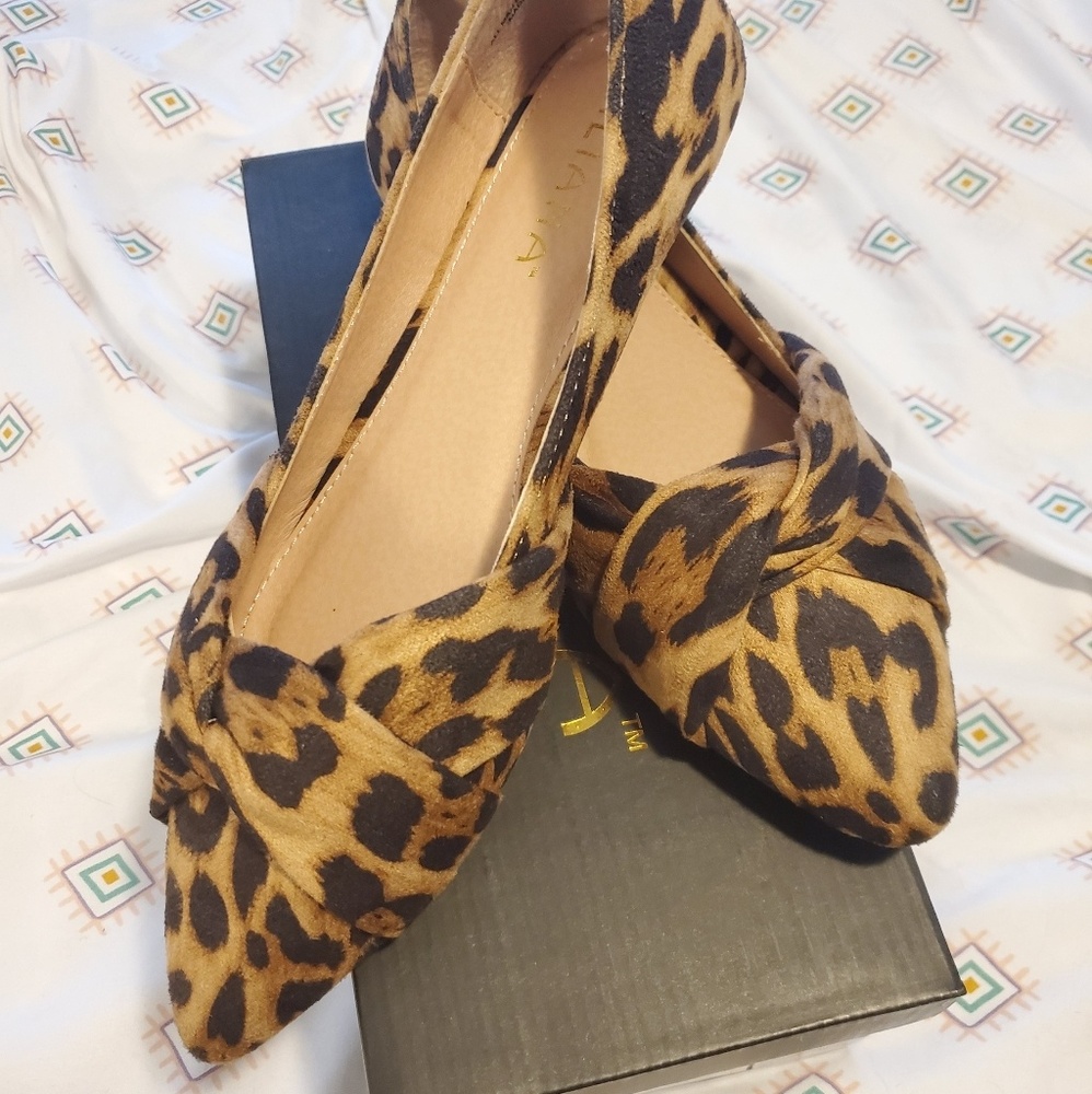 Leopard Pointed-Toe Flats